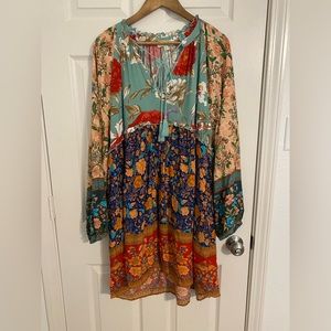 Umgee Mixed Floral Print Plus Size Dress Size 1XL
